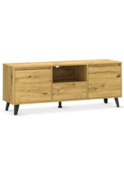 Minimalistyczna szafka pod telewizor z szufladą dąb artisan F8-S84 ze sklepu Edinos.pl w kategorii Szafki RTV - zdjęcie 187963835