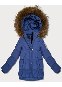 Kurtka puchowa z kapturem niebieska (KK60612) ze sklepu goodlookin.pl w kategorii Kurtki damskie - zdjęcie 187964909