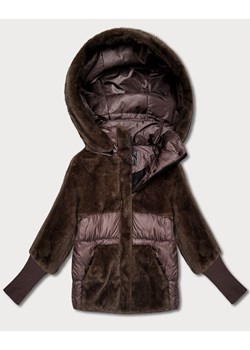 Kurtka zimowa damska z kapturem Goodlookin brązowa (LD-5562) ze sklepu goodlookin.pl w kategorii Kurtki damskie - zdjęcie 187964925