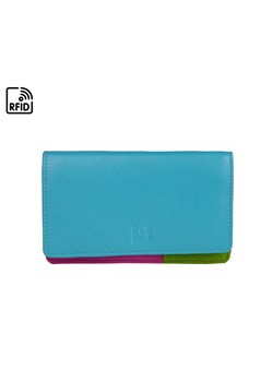 niebieski portfel skórzany damski z kolorowym wnętrzem ze sklepu Słoń Torbalski w kategorii Portfele damskie - zdjęcie 187965007
