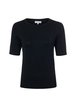 Marie Lund Damski sweter z krótkim rękawem Kobiety wiskoza czarny jednolity ze sklepu vangraaf w kategorii Swetry damskie - zdjęcie 187965127