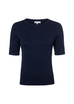 Marie Lund Damski sweter z krótkim rękawem Kobiety wiskoza granatowy jednolity ze sklepu vangraaf w kategorii Swetry damskie - zdjęcie 187965128