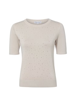 Marie Lund Damski sweter z krótkim rękawem Kobiety wiskoza kitt jednolity ze sklepu vangraaf w kategorii Swetry damskie - zdjęcie 187965129