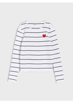 Sinsay - Bawełniana koszulka z długim rękawem - wielobarwny ze sklepu Sinsay w kategorii Bluzki dziewczęce - zdjęcie 187966067