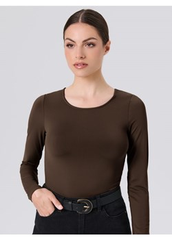 Sinsay - Body z długimi rękawami - brązowy ze sklepu Sinsay w kategorii Bluzki damskie - zdjęcie 187966096