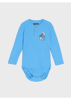 Sinsay - Prążkowane body The Smurfs - niebieski ze sklepu Sinsay w kategorii Body niemowlęce - zdjęcie 187966149