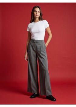 Sinsay - Spodnie wide leg z ozdobnym pasem - szary ze sklepu Sinsay w kategorii Spodnie damskie - zdjęcie 187966157