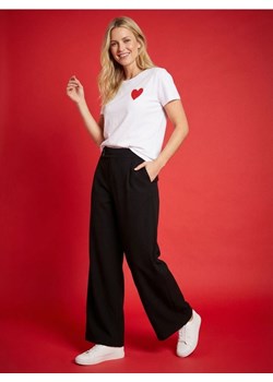 Sinsay - Spodnie wide leg z ozdobnym pasem - czarny ze sklepu Sinsay w kategorii Spodnie damskie - zdjęcie 187966158