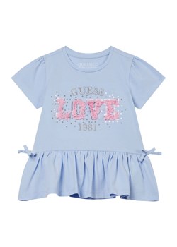 Guess T-Shirt K6RI24 K6YW4 Niebieski Regular Fit ze sklepu MODIVO w kategorii Bluzki dziewczęce - zdjęcie 187966837