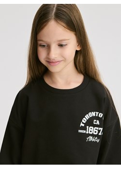 Reserved - Bawełniana koszulka z nadrukiem - czarny ze sklepu Reserved w kategorii Bluzki dziewczęce - zdjęcie 187967589