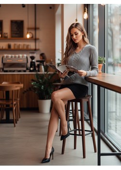 Sweter damski CASVINA jasnoszary Dstreet MY2396 ze sklepu DSTREET.PL w kategorii Swetry damskie - zdjęcie 187968938