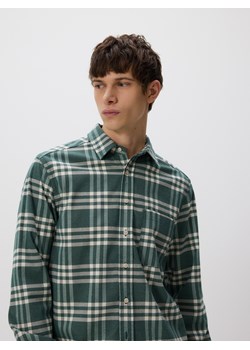 Reserved - Koszula regular fit w kratę - ciemnozielony ze sklepu Reserved w kategorii Koszule męskie - zdjęcie 187968969