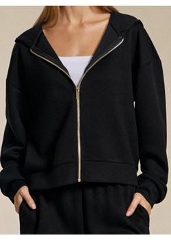 Sinsay - Rozpinana bluza z kapturem soft touch - czarny ze sklepu Sinsay w kategorii Bluzy damskie - zdjęcie 187969986