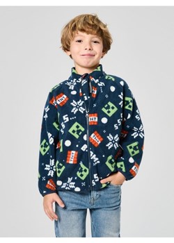 Sinsay - Rozpinana bluza polarowa ze stójką Minecraft - granatowy ze sklepu Sinsay w kategorii Bluzy chłopięce - zdjęcie 187969996