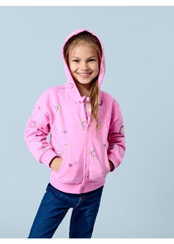 Sinsay - Rozpinana bluza z kapturem z motywem tęczy - różowy ze sklepu Sinsay w kategorii Bluzy dziewczęce - zdjęcie 187970018