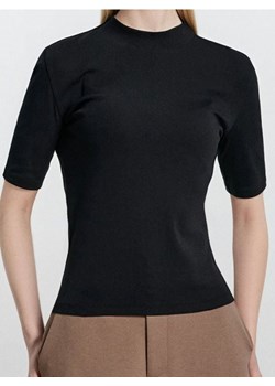 Sinsay - Bawełniana koszulka basic - czarny ze sklepu Sinsay w kategorii Bluzki damskie - zdjęcie 187970038