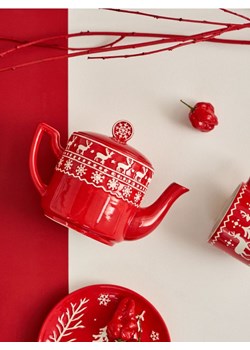Sinsay - Świąteczny dzbanek z motywem reniferów - czerwony ze sklepu Sinsay w kategorii Dzbanki i zaparzacze - zdjęcie 187970077