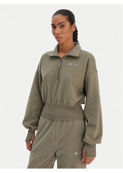 adidas Bluza JM1101 Zielony Loose Fit ze sklepu MODIVO w kategorii Bluzy damskie - zdjęcie 187971208