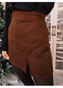 SPÓDNICO-SPODENKI ZDOBIONE CYRKONIAMI- CZEKOLADOWE ze sklepu olika.com.pl w kategorii Spódnice - zdjęcie 187973479