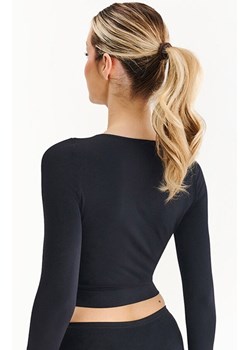 Bezszwowy krótki top z długim rękawem Seamless S117, Kolor czarny, Rozmiar S/M, Gabriella ze sklepu Primodo w kategorii Bluzki damskie - zdjęcie 187974596