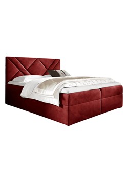 Czerwone pikowane łóżko kontynentalne 5 rozmiarów - Velvaro ze sklepu Edinos.pl w kategorii Łóżka i materace - zdjęcie 187974679