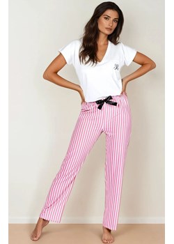 Piżama damska długie spodnie Jennifer, Kolor biało-różowy, Rozmiar S, Momenti per me ze sklepu Intymna w kategorii Piżamy damskie - zdjęcie 187974738