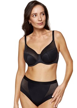 Gorteks biustonosz semi-soft półusztywniany z geometrycznym wzorem Laurel B3, Kolor czarny, Rozmiar 75F, Gorteks ze sklepu Intymna w kategorii Biustonosze - zdjęcie 187974767