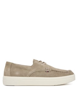 Tommy Hilfiger Półbuty Casual Suede Stitch Toe Hybrid FM0FM05707 Beżowy ze sklepu MODIVO w kategorii Półbuty męskie - zdjęcie 187976118