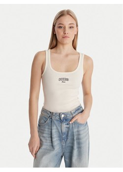 Guess Jeans Top W6RP20 KA0H1 Écru Slim Fit ze sklepu MODIVO w kategorii Bluzki damskie - zdjęcie 187976198