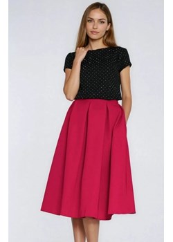 Czerwona rozkloszowana spódnica midi z ukrytymi kieszeniami ze sklepu intimiti.pl w kategorii Spódnice - zdjęcie 187977238