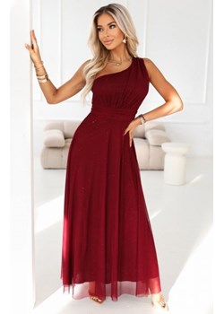 Numoco 656-1 długa błyszcząca suknia wieczorowa na jedno ramię ze sklepu intimiti.pl w kategorii Sukienki - zdjęcie 187977375