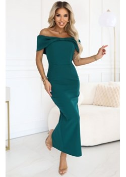 Numoco 644-1 zmysłowa sukienka midi hiszpanka z kokardą na dekolcie ze sklepu intimiti.pl w kategorii Sukienki - zdjęcie 187977495