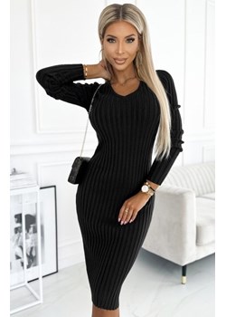 Numoco 570-1 sweterkowa wygodna sukienka z dekoltem w serek ze sklepu intimiti.pl w kategorii Sukienki - zdjęcie 187977856