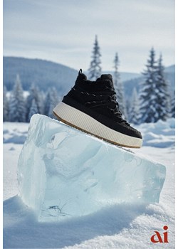 Czarne Śniegowce Traperki Vices z Futerkiem Typu Baranek i Platformą Terivelle ze sklepu renee.pl w kategorii Botki - zdjęcie 187978215