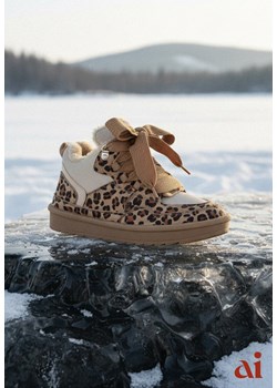 Brązowe Zimowe Sneakersy Vices Stylizowane na Śniegowce z Futerkiem i Wzorem w Panterkę Tennira ze sklepu renee.pl w kategorii Buty sportowe damskie - zdjęcie 187978267