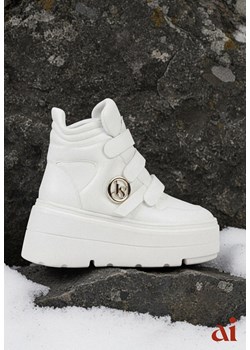 Białe Botki Sneakersy Vices na Platformie w Stylu Y2K Gelira ze sklepu renee.pl w kategorii Botki - zdjęcie 187978277