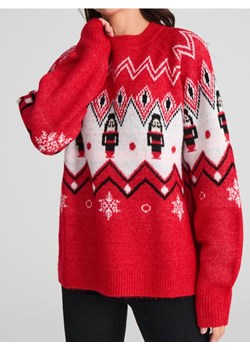 Sinsay - Świąteczny sweter z motywem dziadków do orzechów - czerwony ze sklepu Sinsay w kategorii Swetry damskie - zdjęcie 187978457