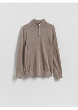 Reserved - Sweter z zapinanym golfem - beżowy ze sklepu Reserved w kategorii Swetry męskie - zdjęcie 187979836