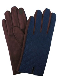 Eleganckie Pikowane Rękawiczki Męskie - Granat z Brązem RKWEMACSHSTR0013pikNIEB ze sklepu JegoSzafa.pl w kategorii Rękawiczki męskie - zdjęcie 187980076