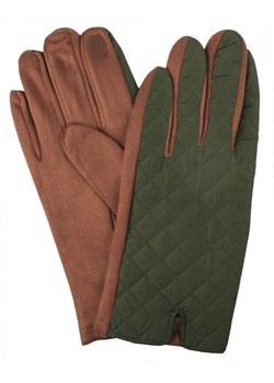 Eleganckie Pikowane Rękawiczki Męskie - Zieleń i Jasny Brąz RKWEMACSHSTR0014pikZIEL ze sklepu JegoSzafa.pl w kategorii Rękawiczki męskie - zdjęcie 187980078