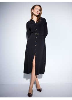 Mohito - Koszulowa czarna sukienka midi - czarny ze sklepu Mohito w kategorii Sukienki - zdjęcie 187981675