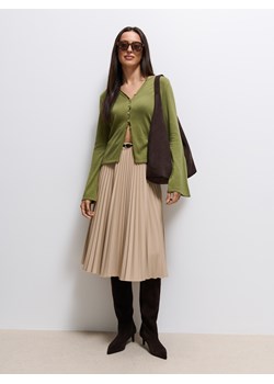 Mohito - Plisowana beżowa spódnica midi - beżowy ze sklepu Mohito w kategorii Spódnice - zdjęcie 187981788
