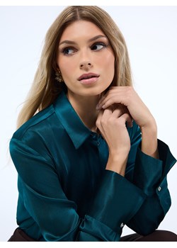 Mohito - Satynowa zielona koszula - zielony ze sklepu Mohito w kategorii Koszule damskie - zdjęcie 187981857