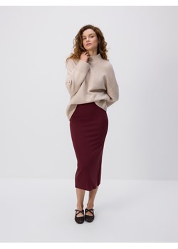 Reserved - Spódnica midi z wiskozą - bordowy ze sklepu Reserved w kategorii Spódnice - zdjęcie 187982418