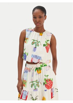 Seafolly Bluzka La Boca 55646-TO Écru Regular Fit ze sklepu MODIVO w kategorii Bluzki damskie - zdjęcie 187982666