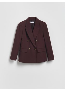 Reserved - Dwurzędowa marynarka - burgundowy ze sklepu Reserved w kategorii Marynarki damskie - zdjęcie 187983006