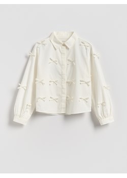 Reserved - Krótka koszula z kokardkami - złamana biel ze sklepu Reserved w kategorii Koszule dziewczęce - zdjęcie 187983035