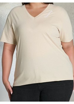 Sinsay - Koszulka z dekoltem w serek - beżowy ze sklepu Sinsay w kategorii Bluzki damskie - zdjęcie 187983647