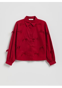 Reserved - Krótka koszula z kokardkami - czerwony ze sklepu Reserved w kategorii Koszule dziewczęce - zdjęcie 187984387