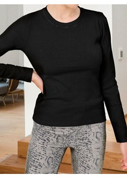 Sinsay - Prążkowana bluzka - czarny ze sklepu Sinsay w kategorii Bluzki damskie - zdjęcie 187984529